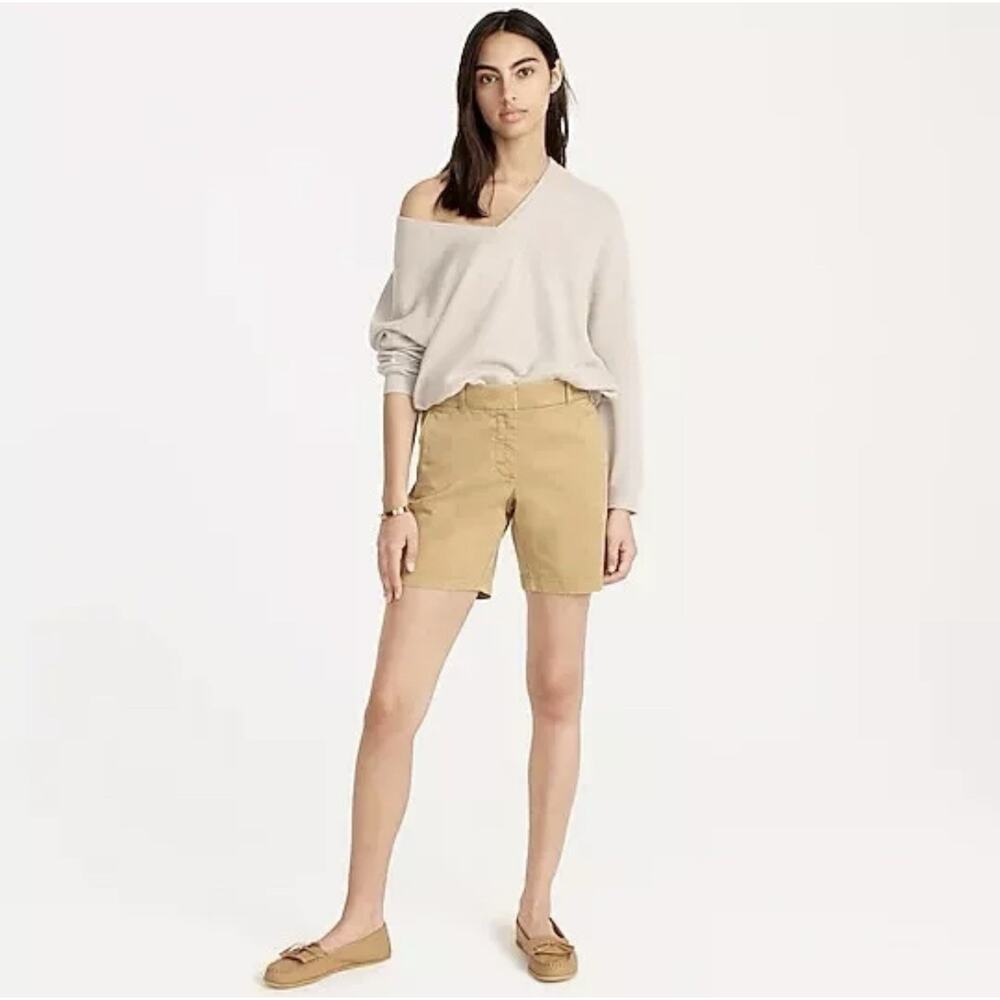 J. CREW Women's Brown Tan 7" Stretch Chino Shorts Size 10